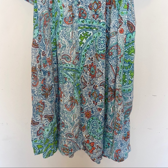 Go softly patio women’s teal patterned mumu sz S. - Picture 8 of 11